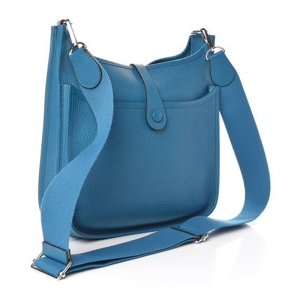 Hermes Taurillon Clemence Evelyne III PM Bleu Izmir 3 of 10
