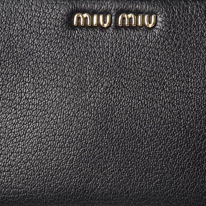 Miu Miu Goatskin Madras Zip Wallet Black 8 of 8
