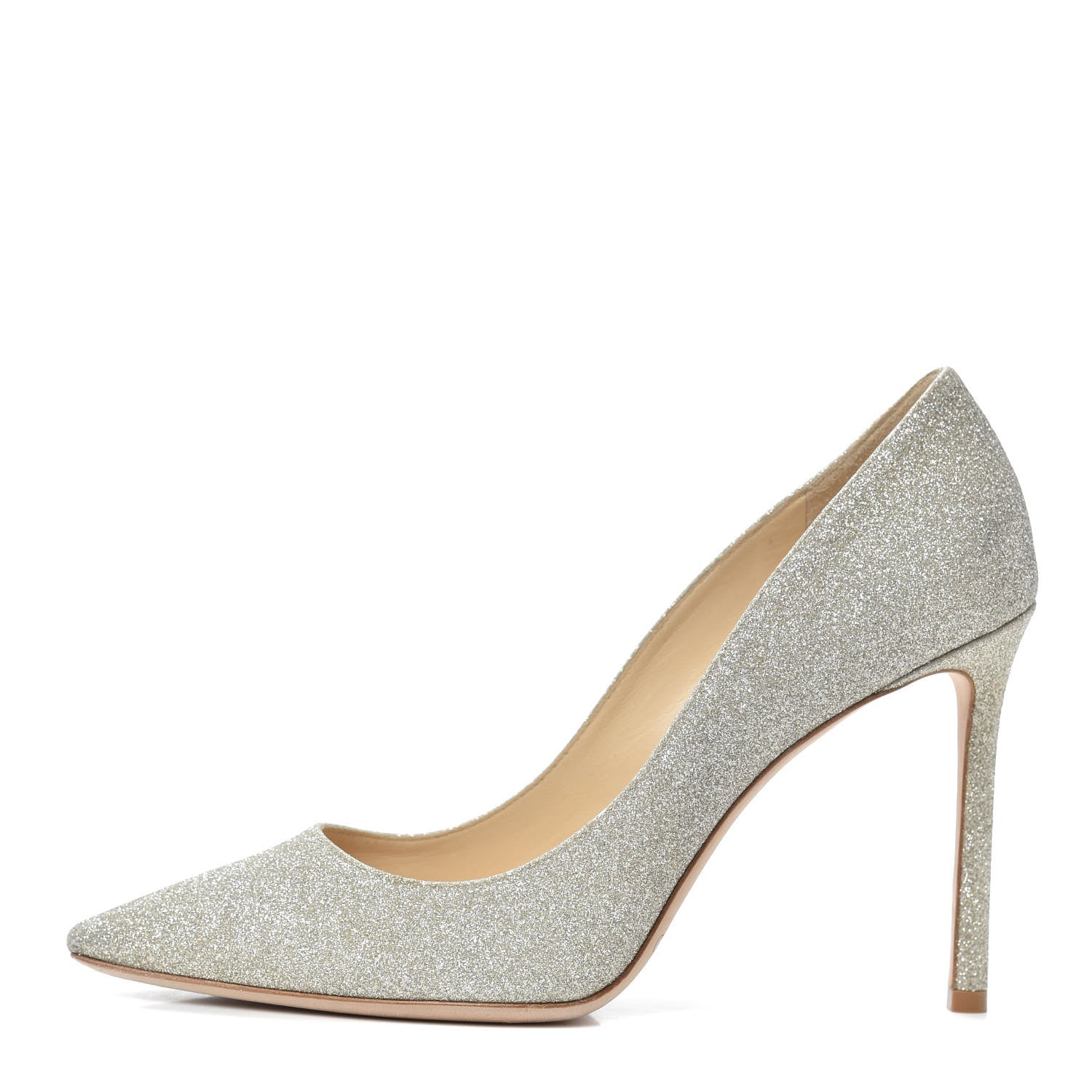 Jimmy Choo Glitter Romy 100 Pumps 39 Platinum Ice 1 of 7