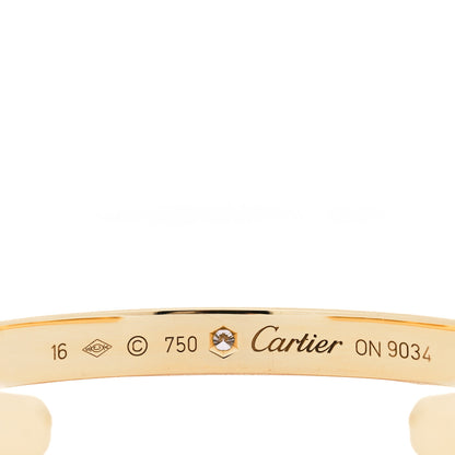 Cartier 18K Yellow Gold 1 Diamond LOVE Cuff Bracelet 16 3 of 4