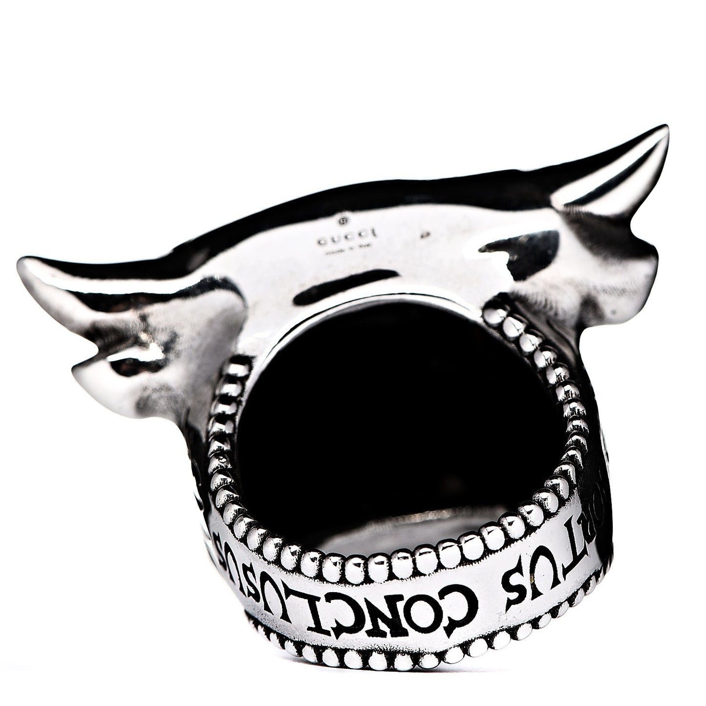 Sterling Silver Resin Anger Forest Bull's Head Ring 50 5.25