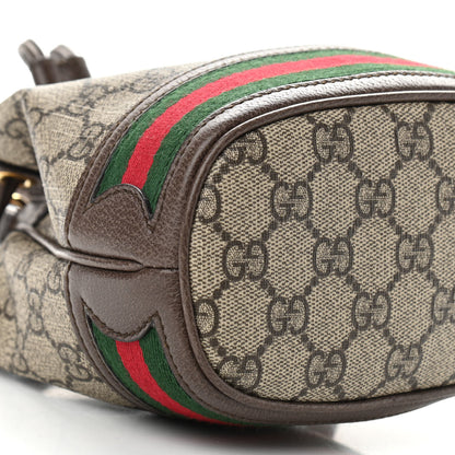 Gucci GG Supreme Monogram Web Mini Ophidia Bucket Bag Brown 9 of 10