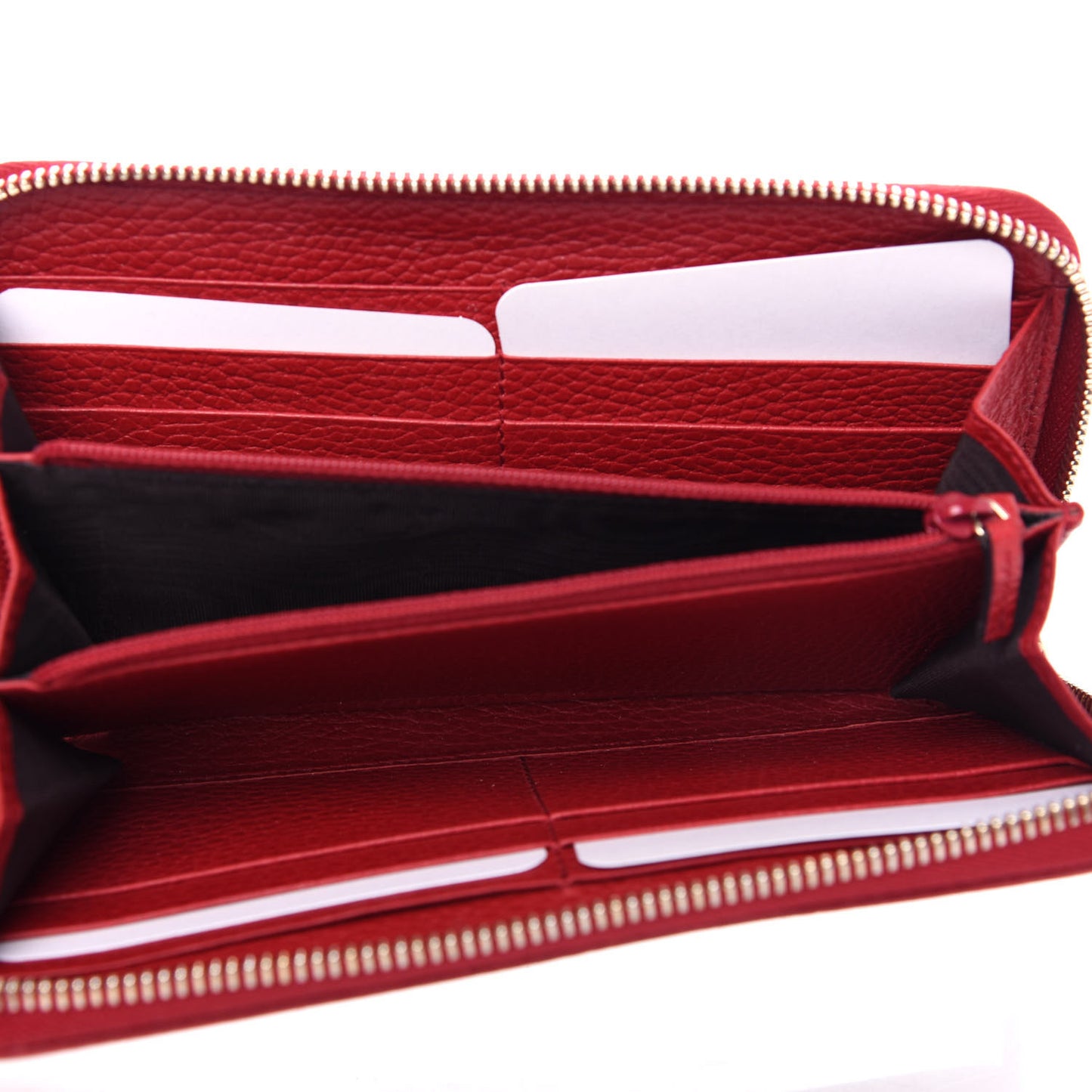 Monogram Dollar Calfskin Zip Around Wallet Beige Ebony Rosso