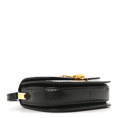 Gucci Snakeskin Mini Sylvie 1969 Messenger Bag Black 7 of 16