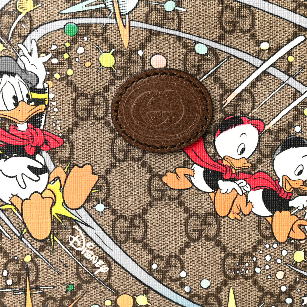 X DISNEY GG Supreme Monogram Donald Duck Small Interlocking G Belt Bag 85 34 Beige Multicolor New Acero