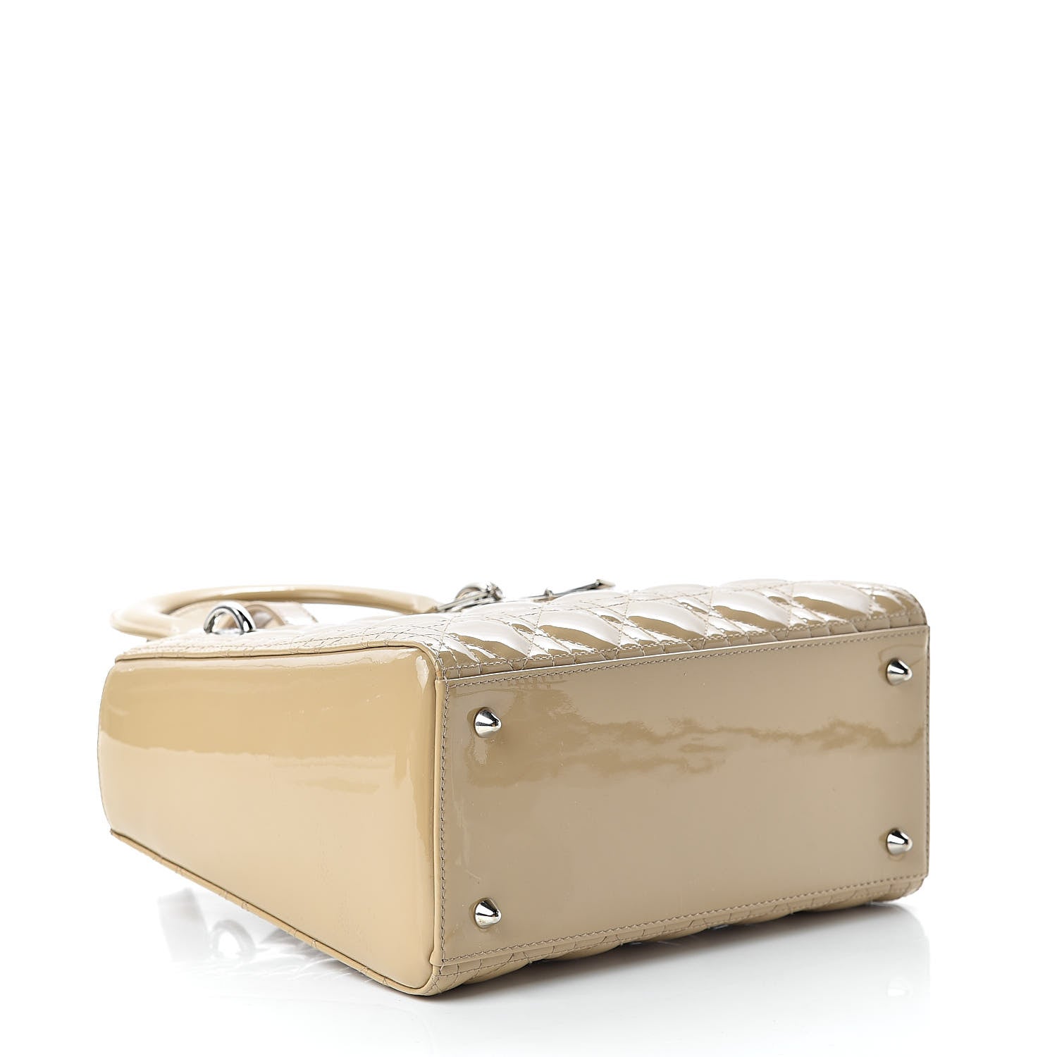 Christian Dior Patent Cannage Medium Lady Dior Beige 4 of 10