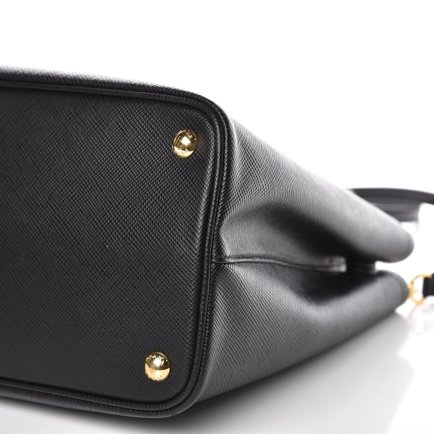 Saffiano Cuir Medium Double Bag Black Fuoco