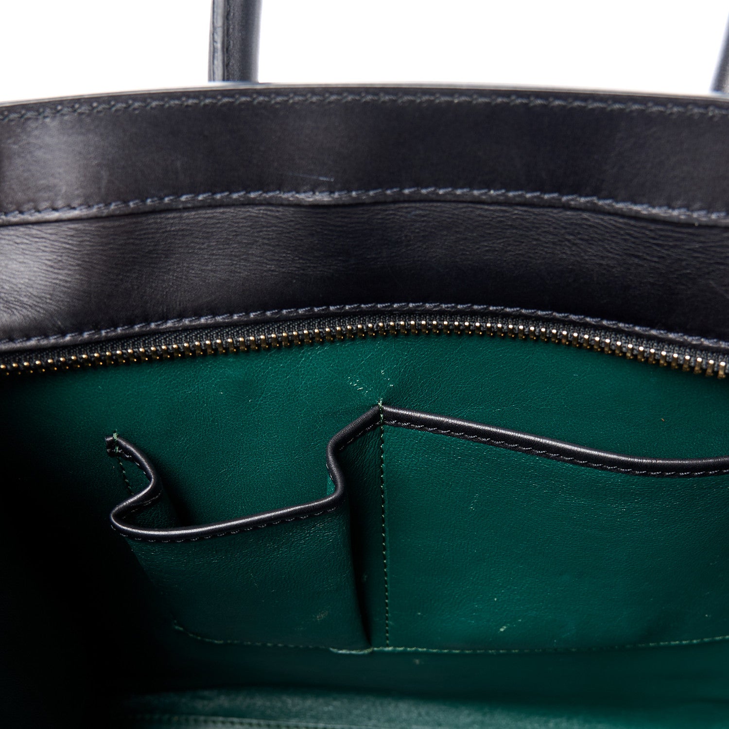Celine Smooth Calfskin Mini Bi-Color Luggage Forest Black 13 of 13