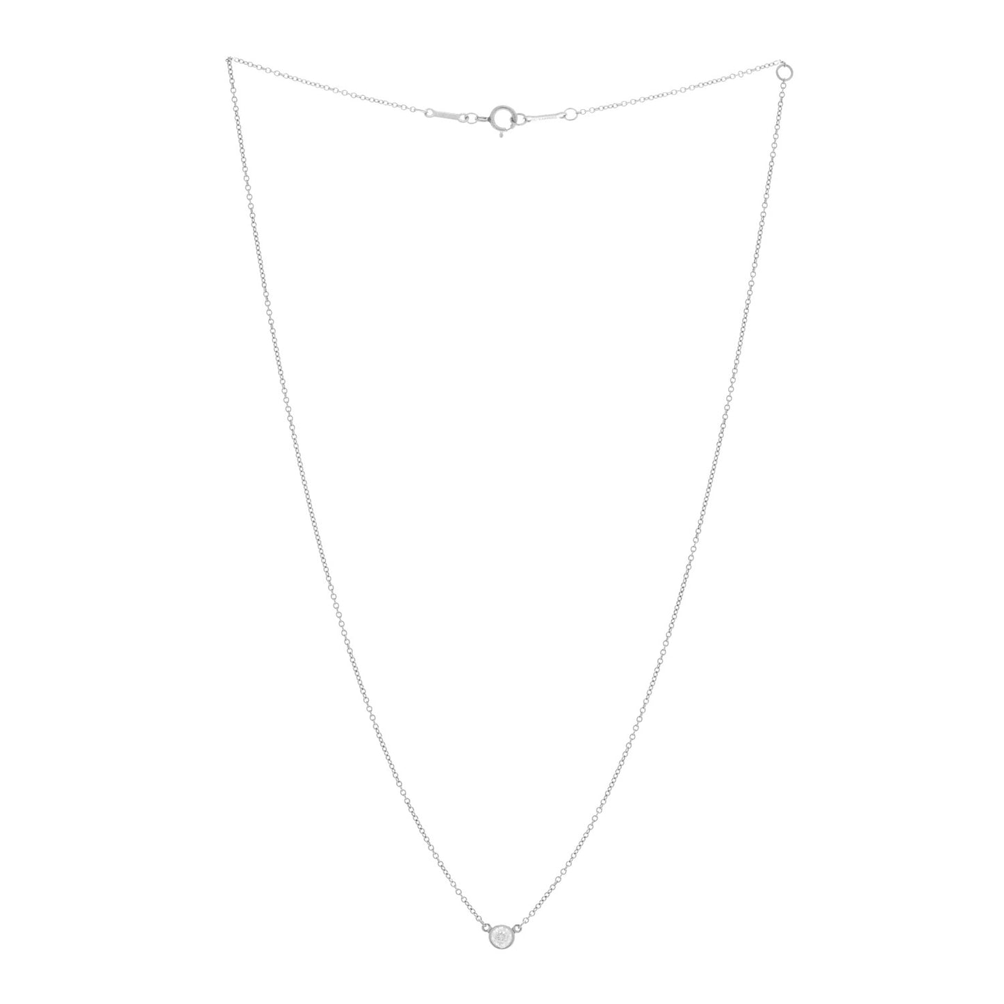 Platinum Diamond .17ct Elsa Peretti Diamonds by the Yard Pendant Necklace