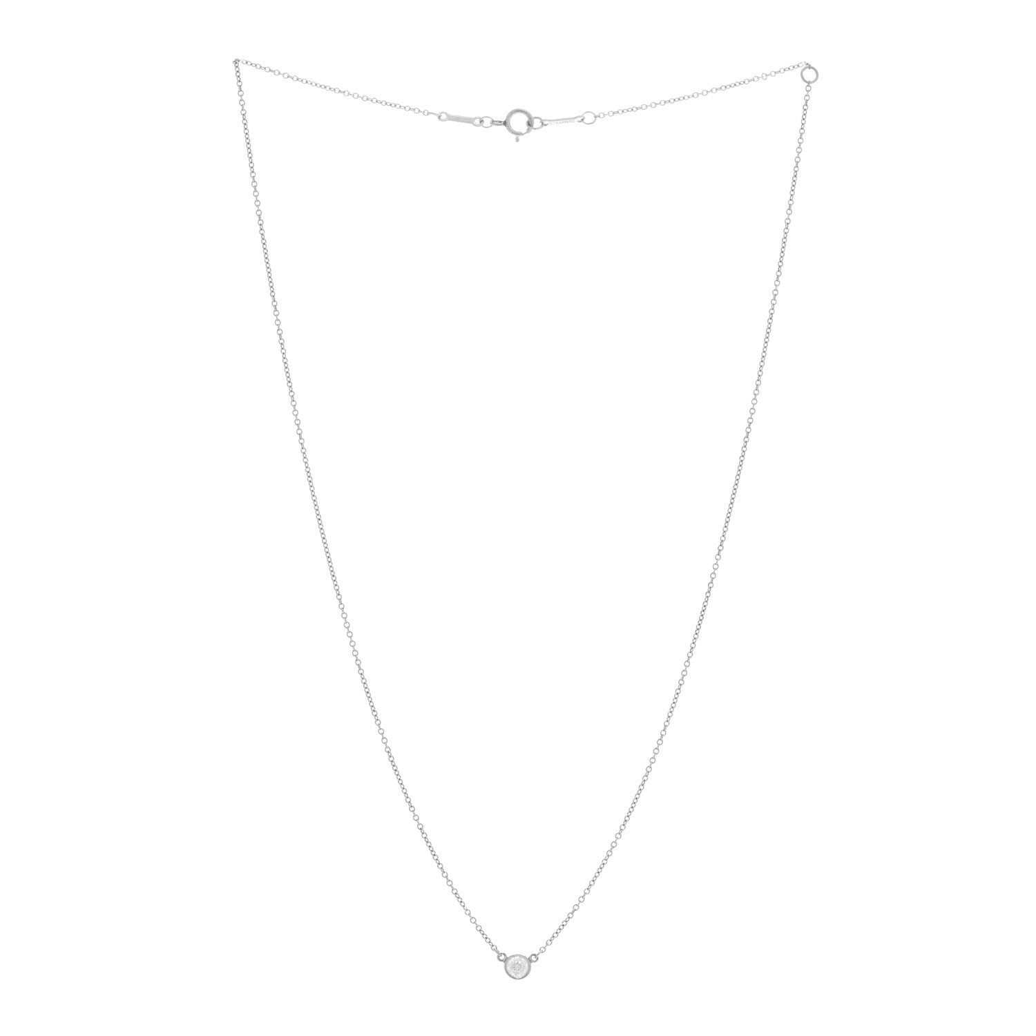 Tiffany Platinum Diamond .17ct Elsa Peretti Diamonds by the Yard Pendant Necklace 3 of 5