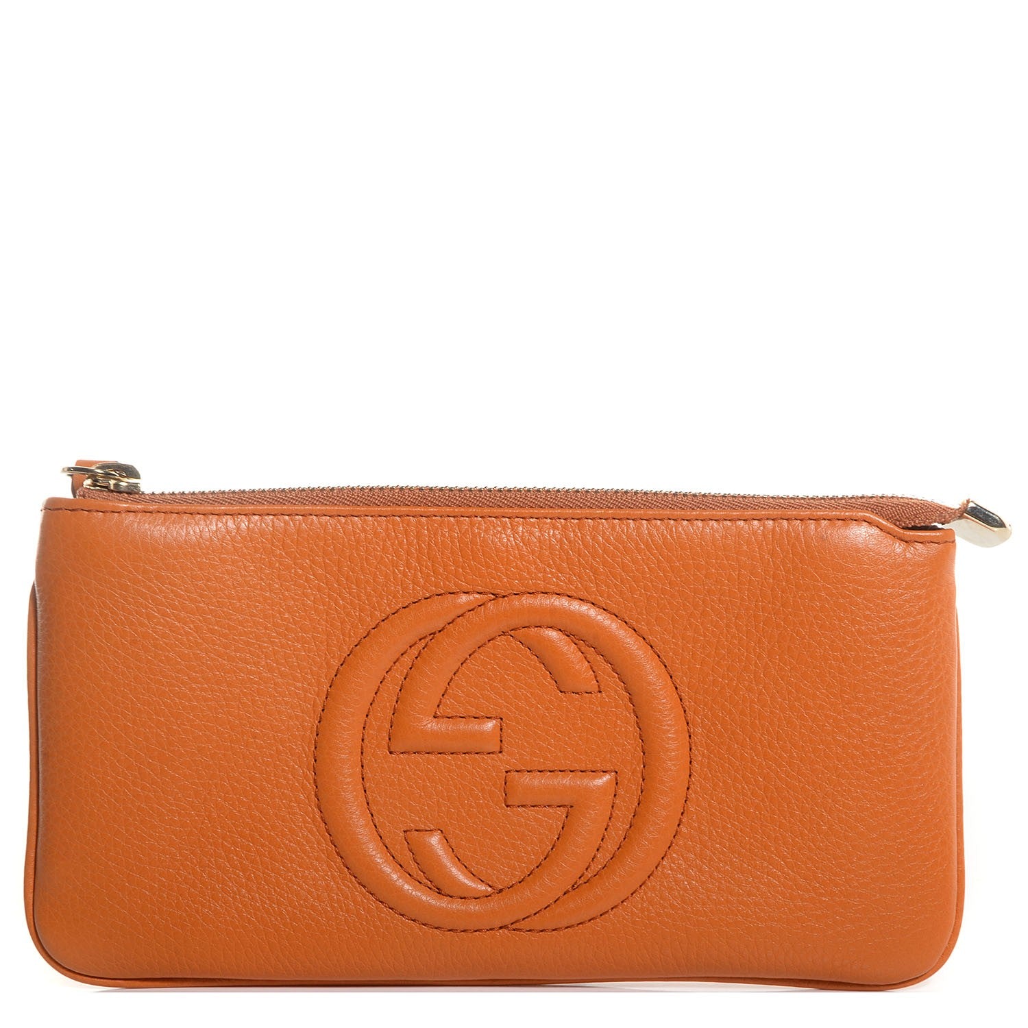 Gucci Pebbled Calfskin Soho Wrist Wallet Curcuma 1 of 8