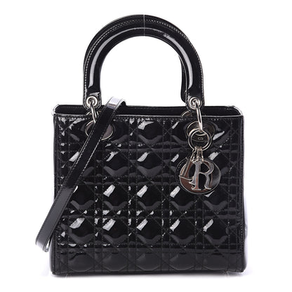 Christian Dior Patent Cannage Medium Lady Dior Black 1 of 8