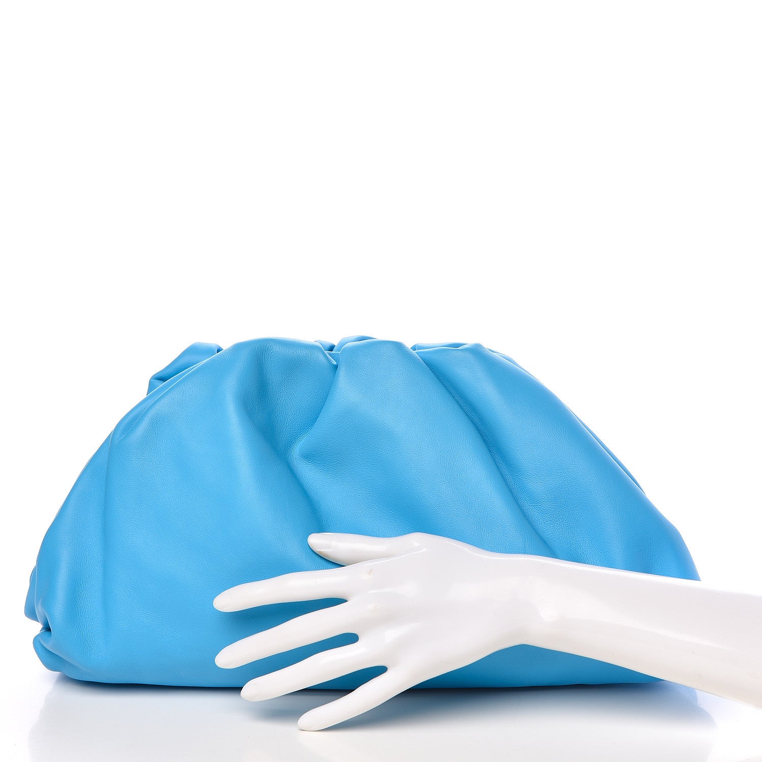Bottega Veneta Smooth Butter Calf The Pouch Oversized Clutch Sky Blue 2 of 15