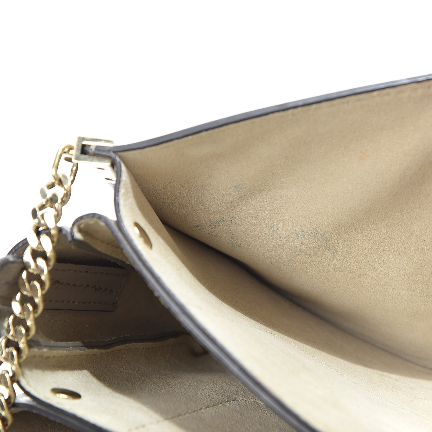 Suede Calfskin Small Faye Shoulder Bag Motty Grey