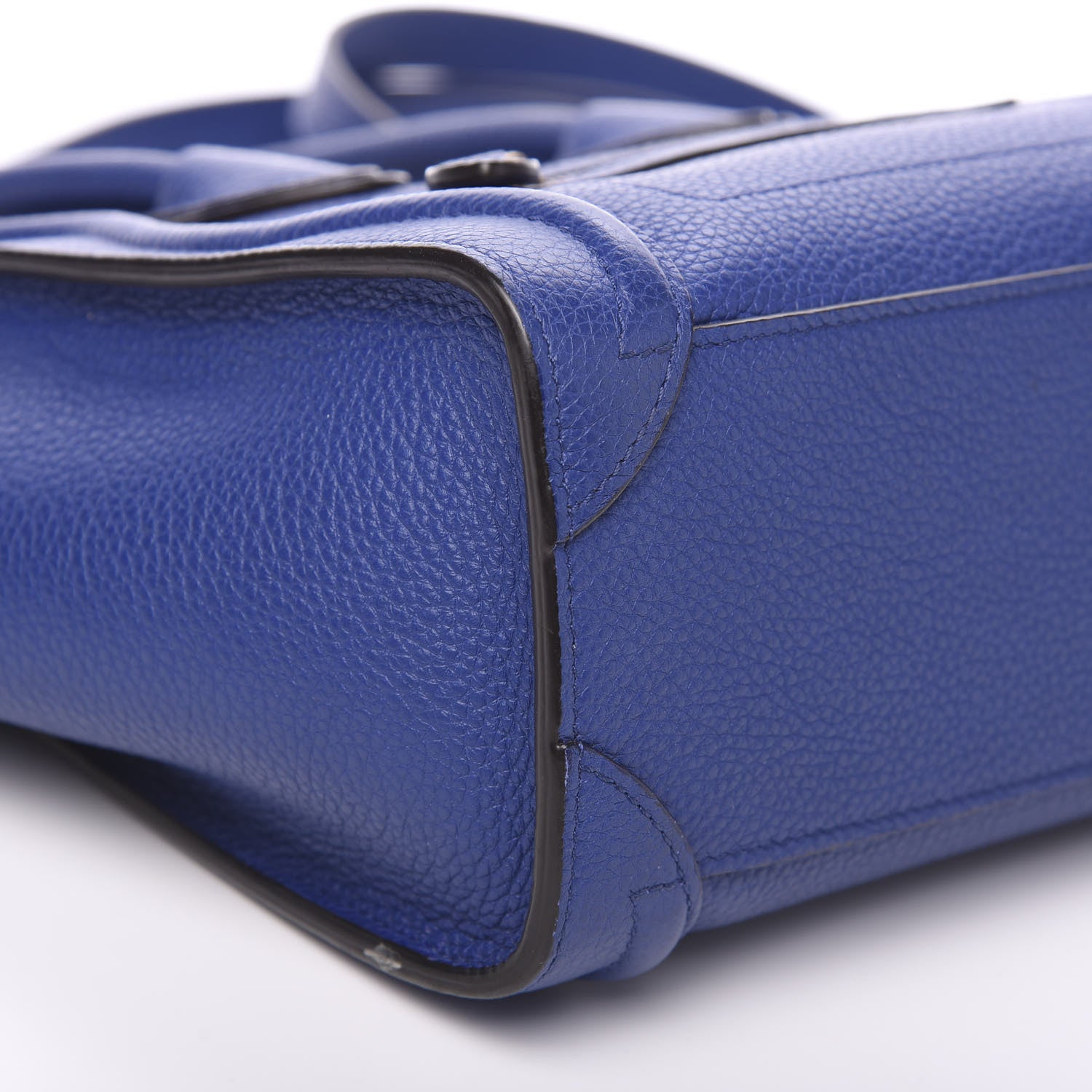 Celine Drummed Calfskin Nano Luggage Indigo 8 of 11