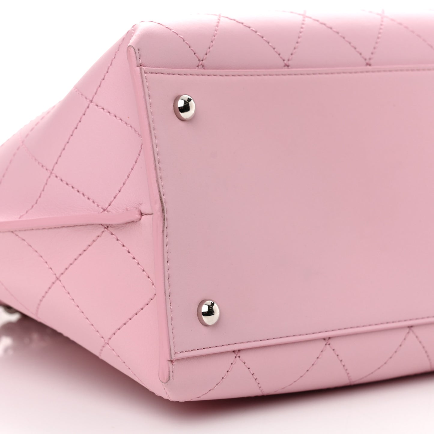 Calfskin Stitch Medium Ring My Bag Shopping Tote Pink