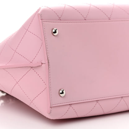 Chanel Calfskin Stitch Medium Ring My Bag Shopping Tote Pink 9 of 11