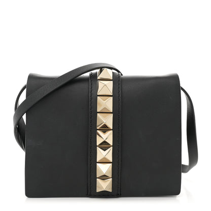 Valentino Garavani Vitello Rockstud Flap Wallet On Strap Black 1 of 13