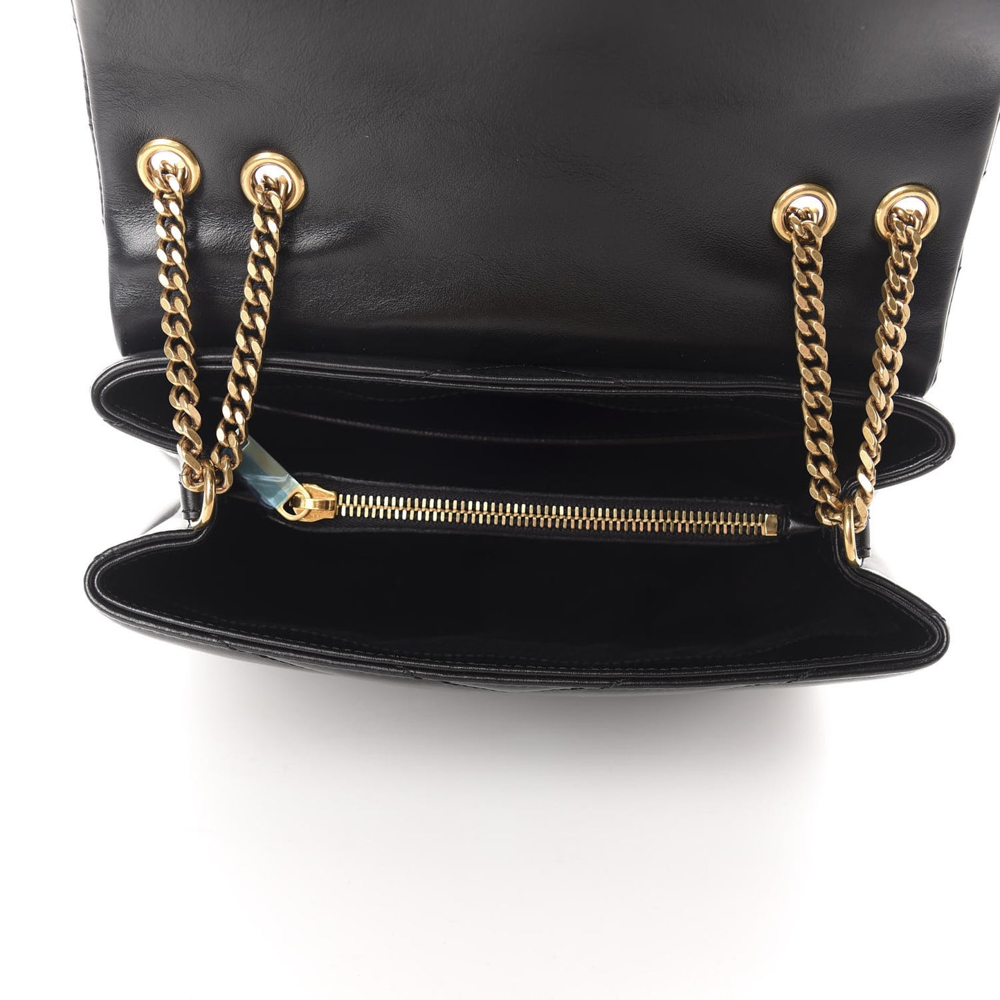 Calfskin Y Quilted Monogram Small Loulou Chain Satchel Black
