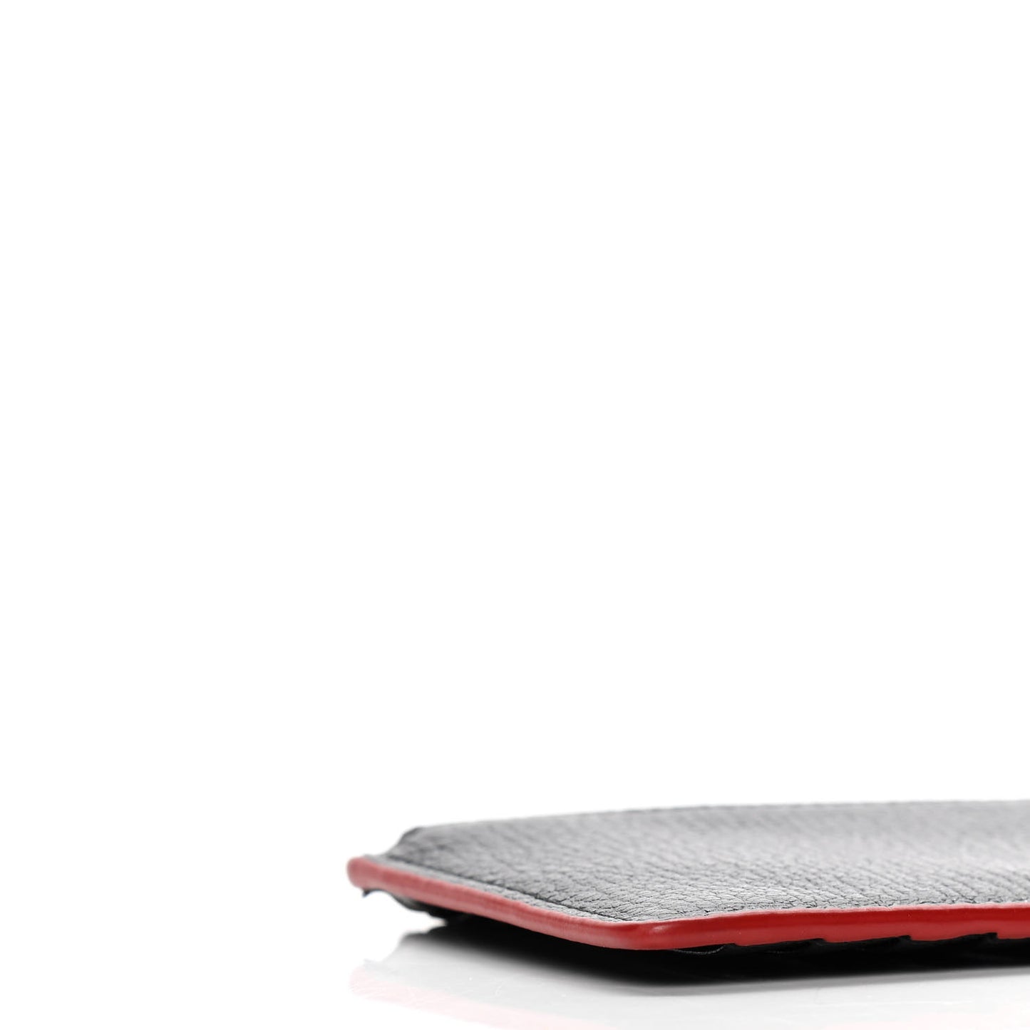 Goatskin Madras Love Zip Card Holder Black