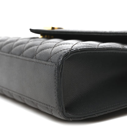 Saint Laurent Grain De Poudre Textured Mixed Matelasse Triquilt Medium Monogram Satchel Dark Smog 10 of 11