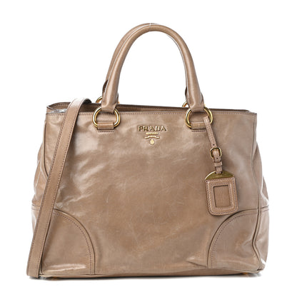 Prada Vitello Shine Shopping Satchel Argilla 1 of 9