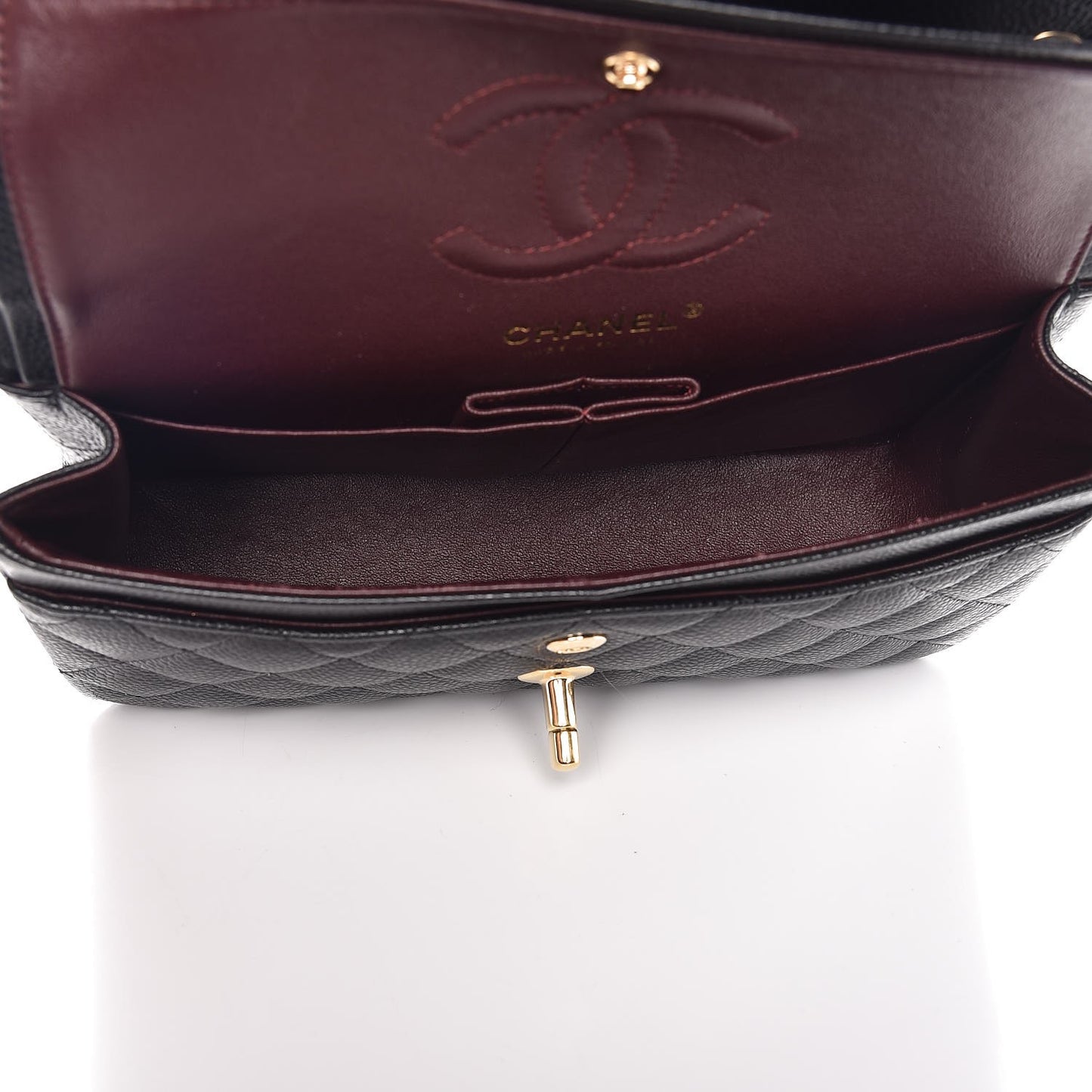 Caviar Quilted Small Double Flap Black