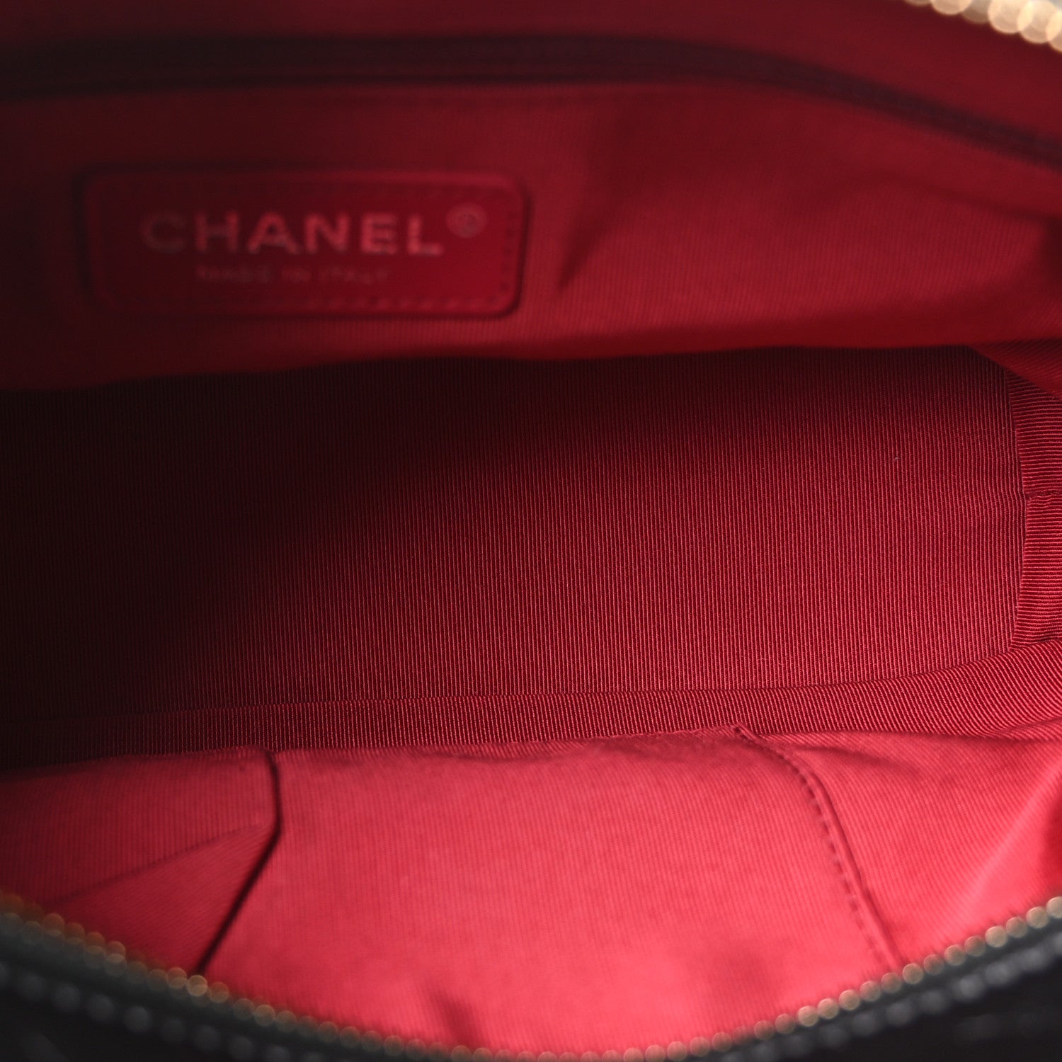 Chanel Aged Calfskin Quilted Small Gabrielle Logo Hobo Black 4 of 9