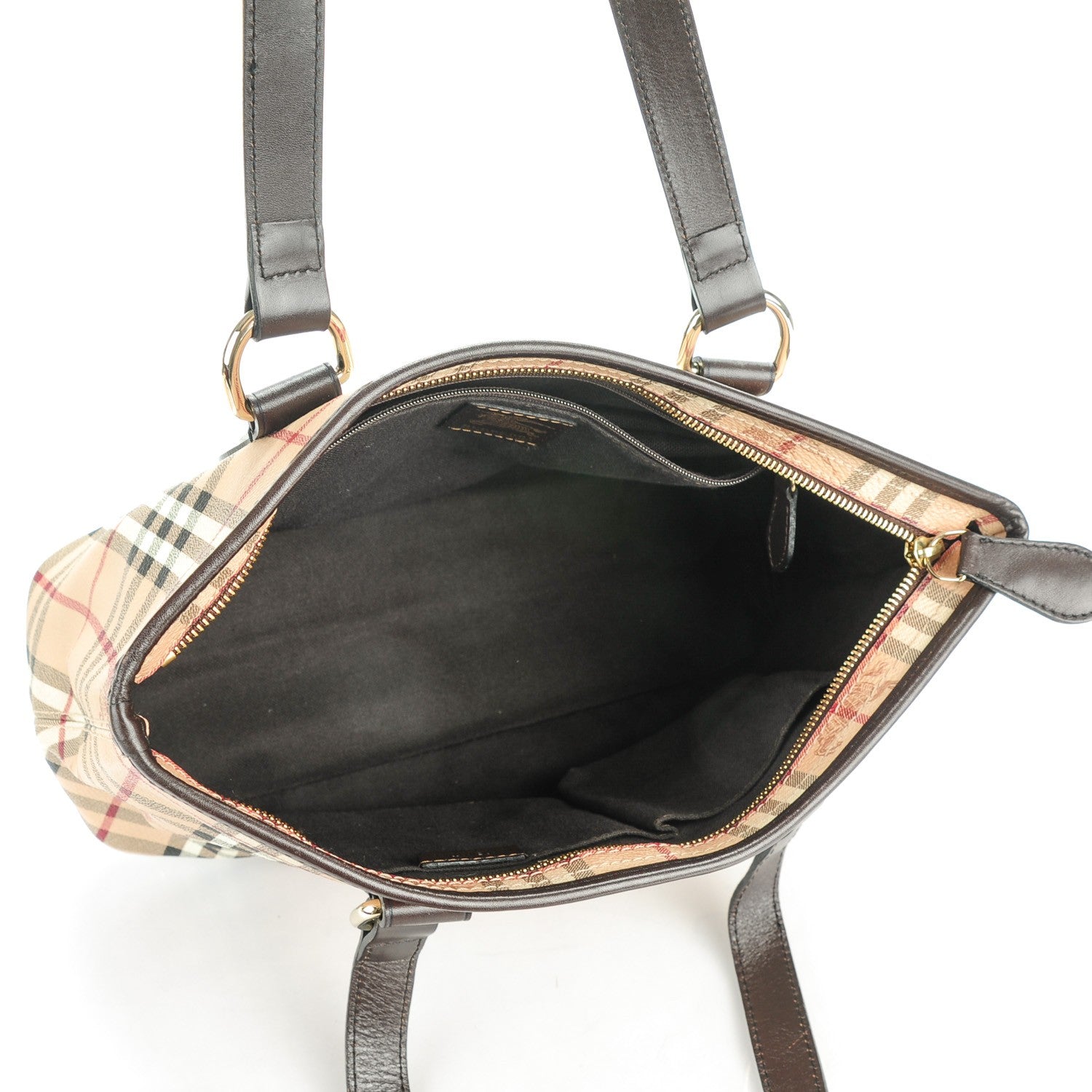 Burberry Haymarket Check Medium Regent Tote Chocolate 5 of 8