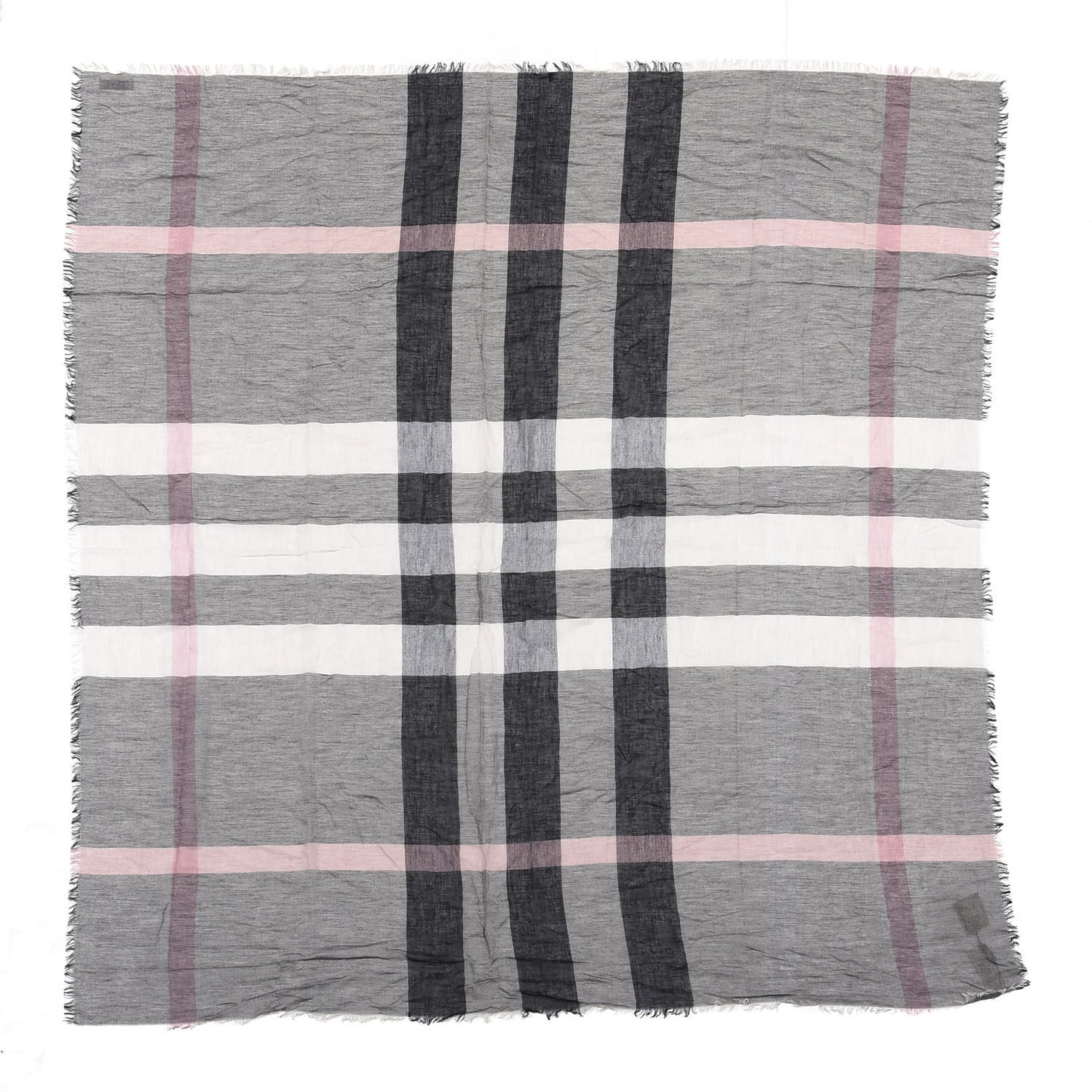 Modal Wool Relaxed Mega Check Square Scarf Dark Trench