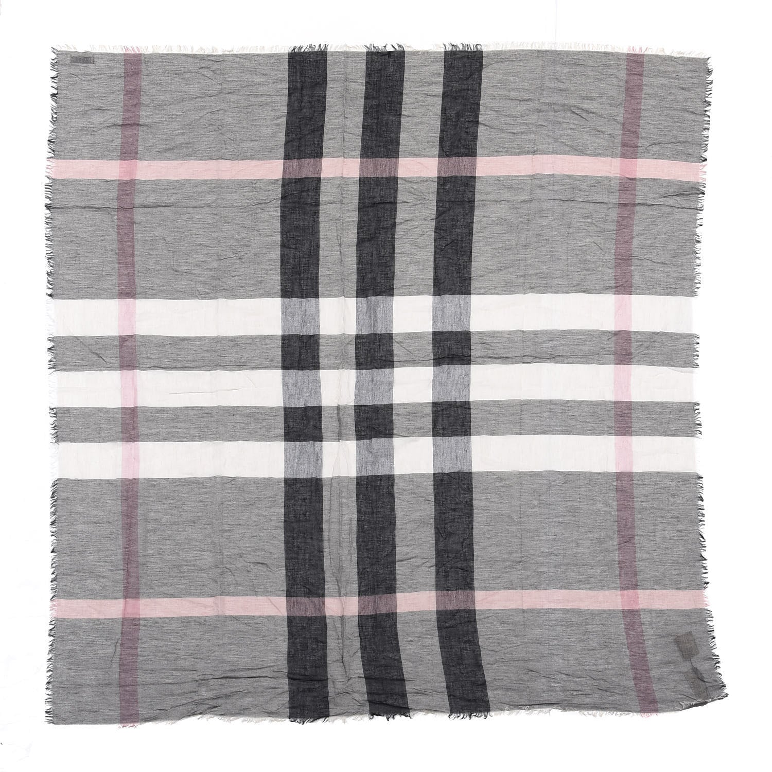 Burberry Modal Wool Relaxed Mega Check Square Scarf Dark Trench 1 of 3