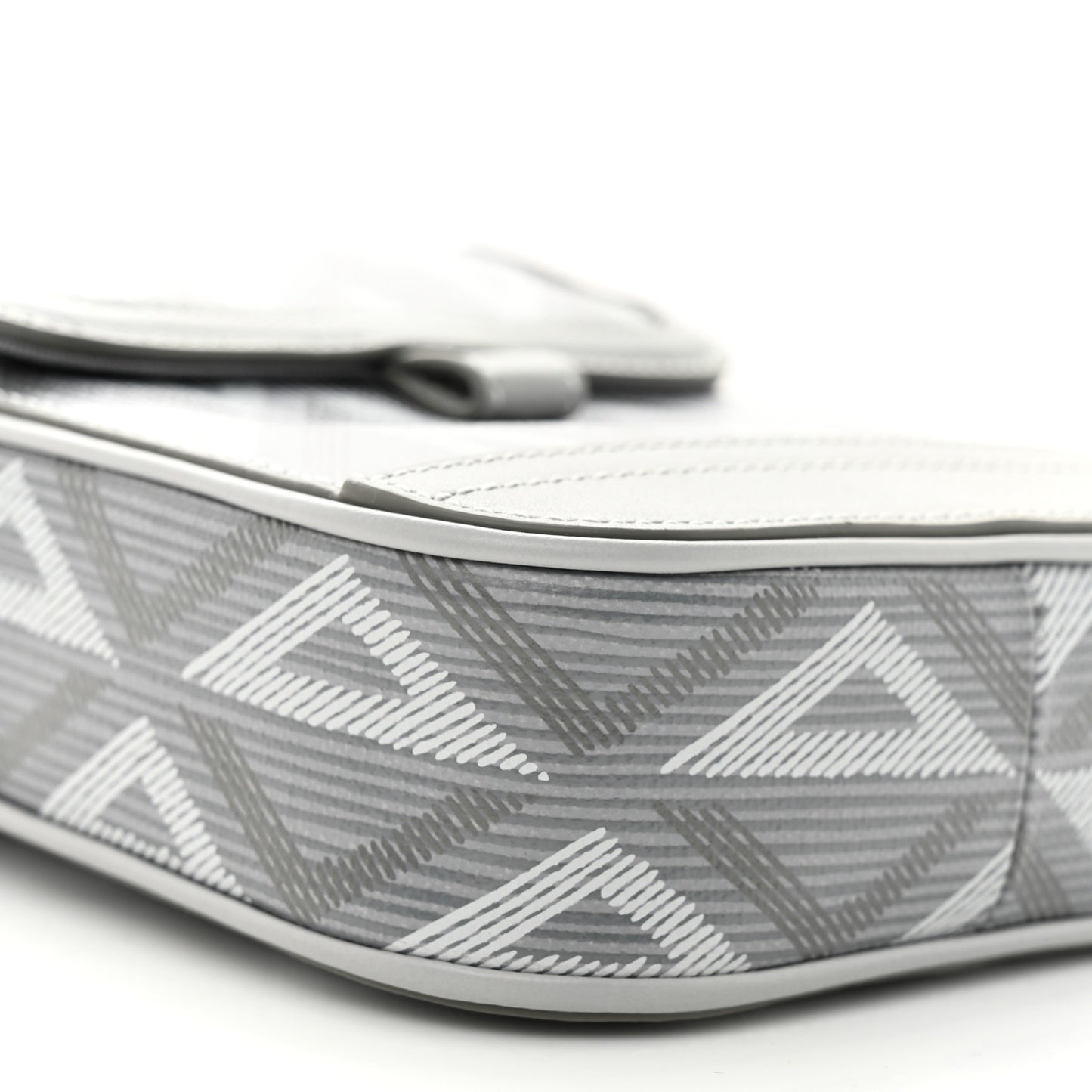 Coated Canvas CD Diamond Hit The Road Vertical Wallet On Strap Grey