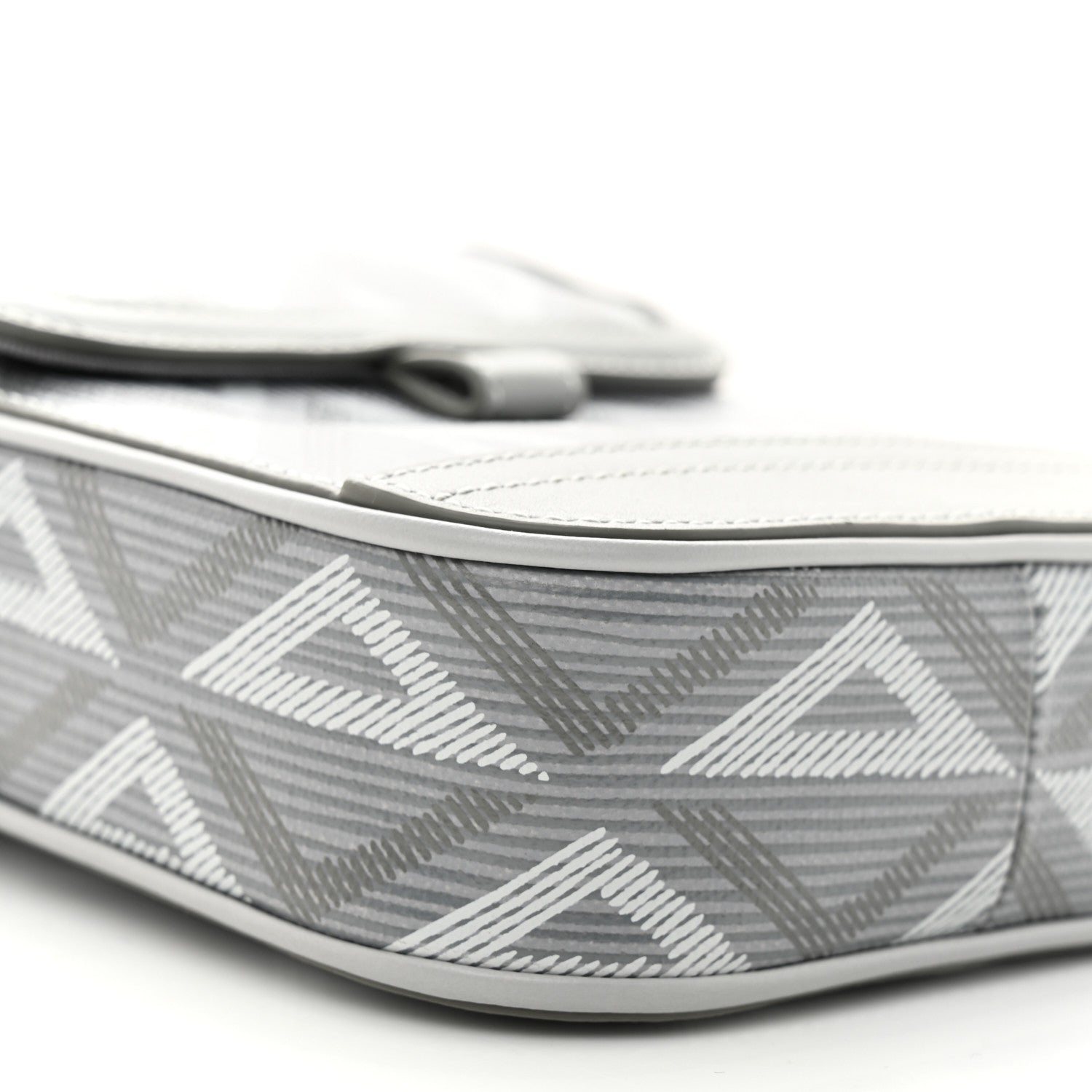 Christian Dior Coated Canvas CD Diamond Hit The Road Vertical Wallet On Strap Grey 9 of 11