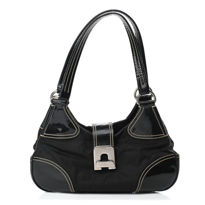Prada Tessuto Nylon Vernice Hobo Black 1 of 11