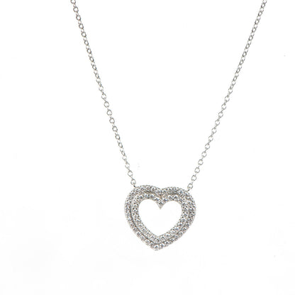Tiffany Platinum Diamond Metro Heart Pendant Necklace 3 of 6