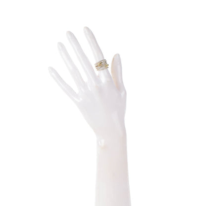 David Yurman Sterling Silver 18K Yellow Gold Double X Crossover Ring 49 5 2 of 3