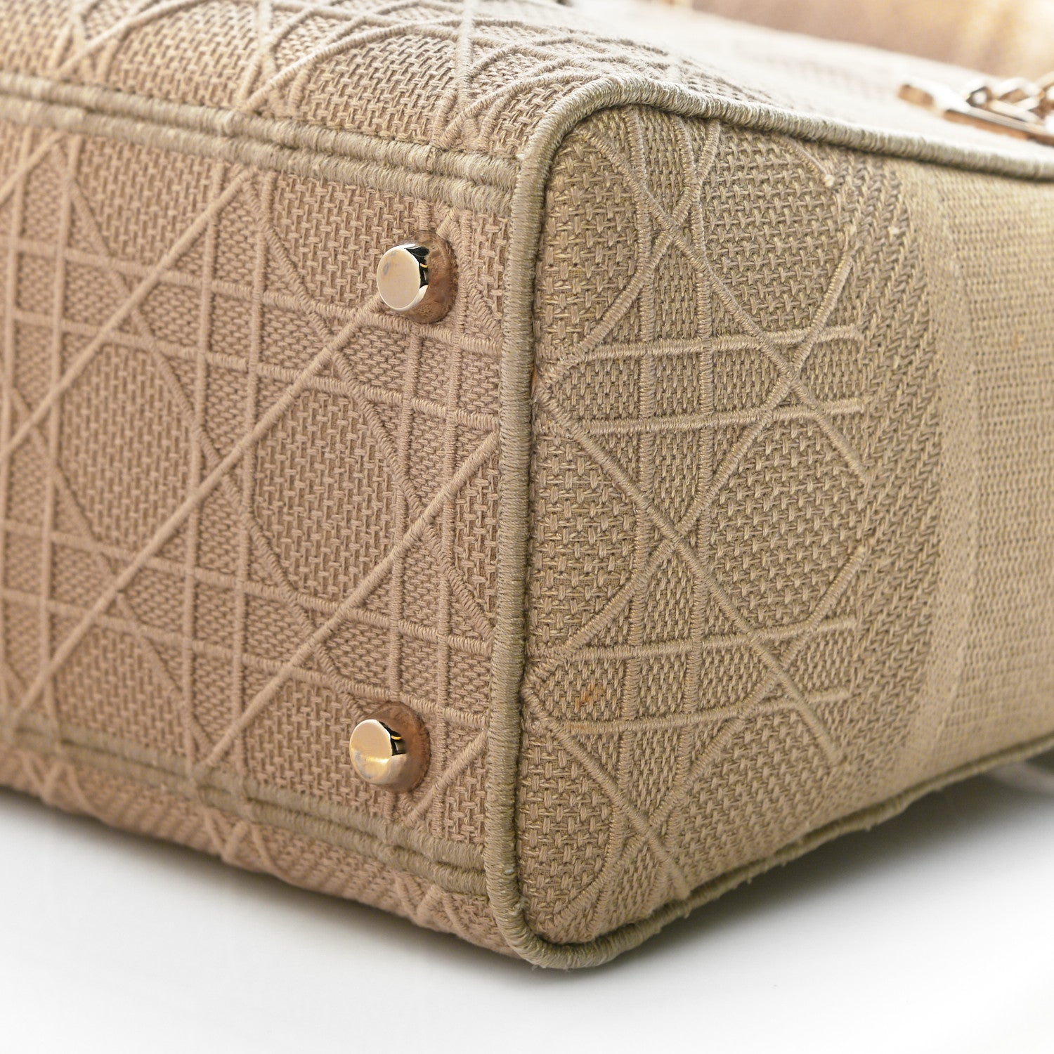 Christian Dior Canvas Embroidered Medium Lady D-Lite Beige 10 of 13