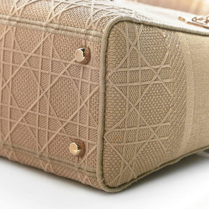 Christian Dior Canvas Embroidered Medium Lady D-Lite Beige 10 of 13