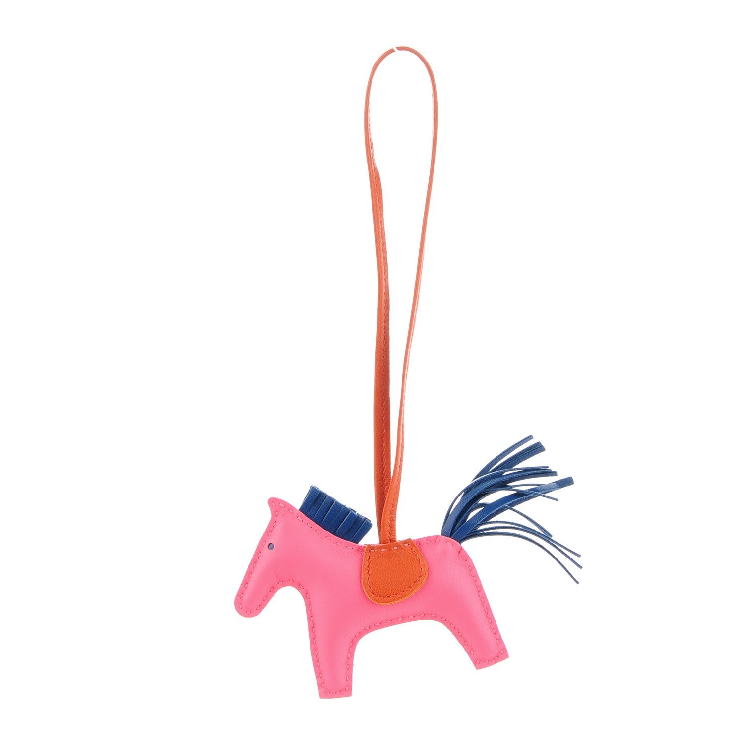 Hermes Milo Lambskin Grigri Rodeo Bag Charm PM Rose Azalee Cornaline Bleu De Malte 1 of 5