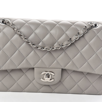 Chanel Lambskin Quilted Medium Double Flap Grey 7 of 9