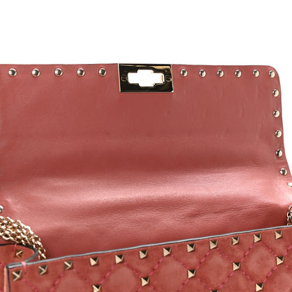 Valentino Garavani Suede Medium Rockstud Spike Shoulder Bag Antico Rosa 11 of 11