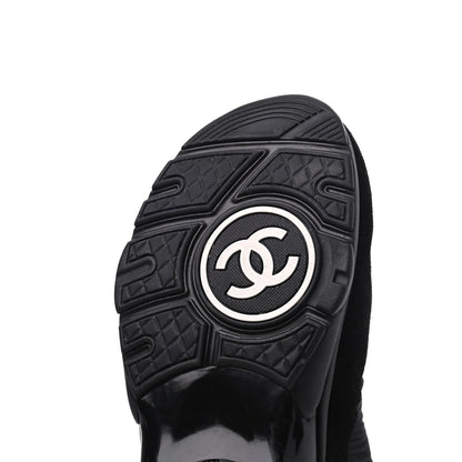 Chanel Nylon Calfskin Suede CC Sneakers 36.5 Black 14 of 18
