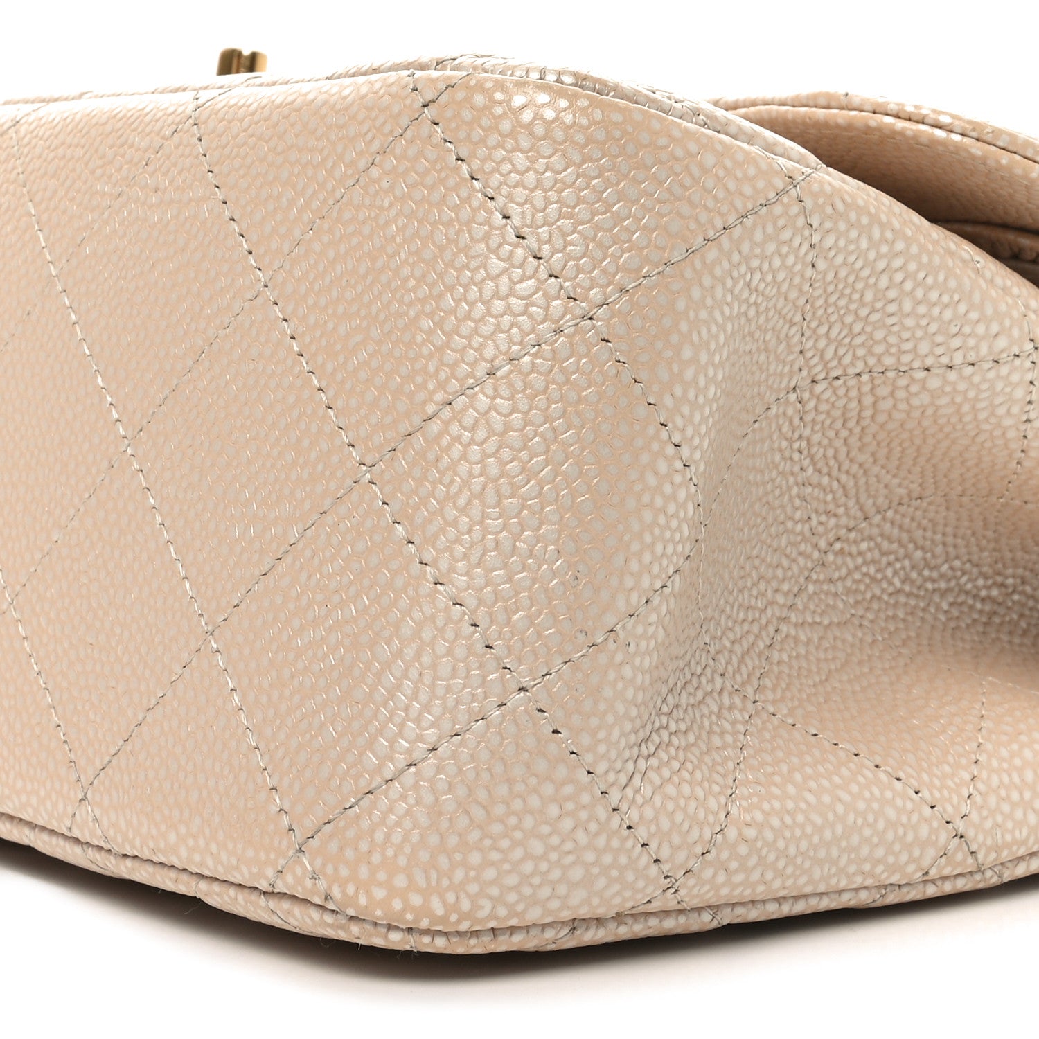 Chanel Iridescent Caviar Quilted Jumbo Double Flap Beige 10 of 11