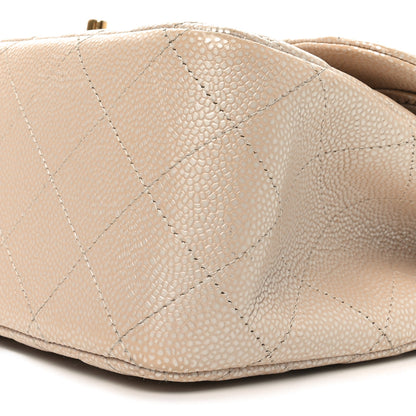 Chanel Iridescent Caviar Quilted Jumbo Double Flap Beige 10 of 11