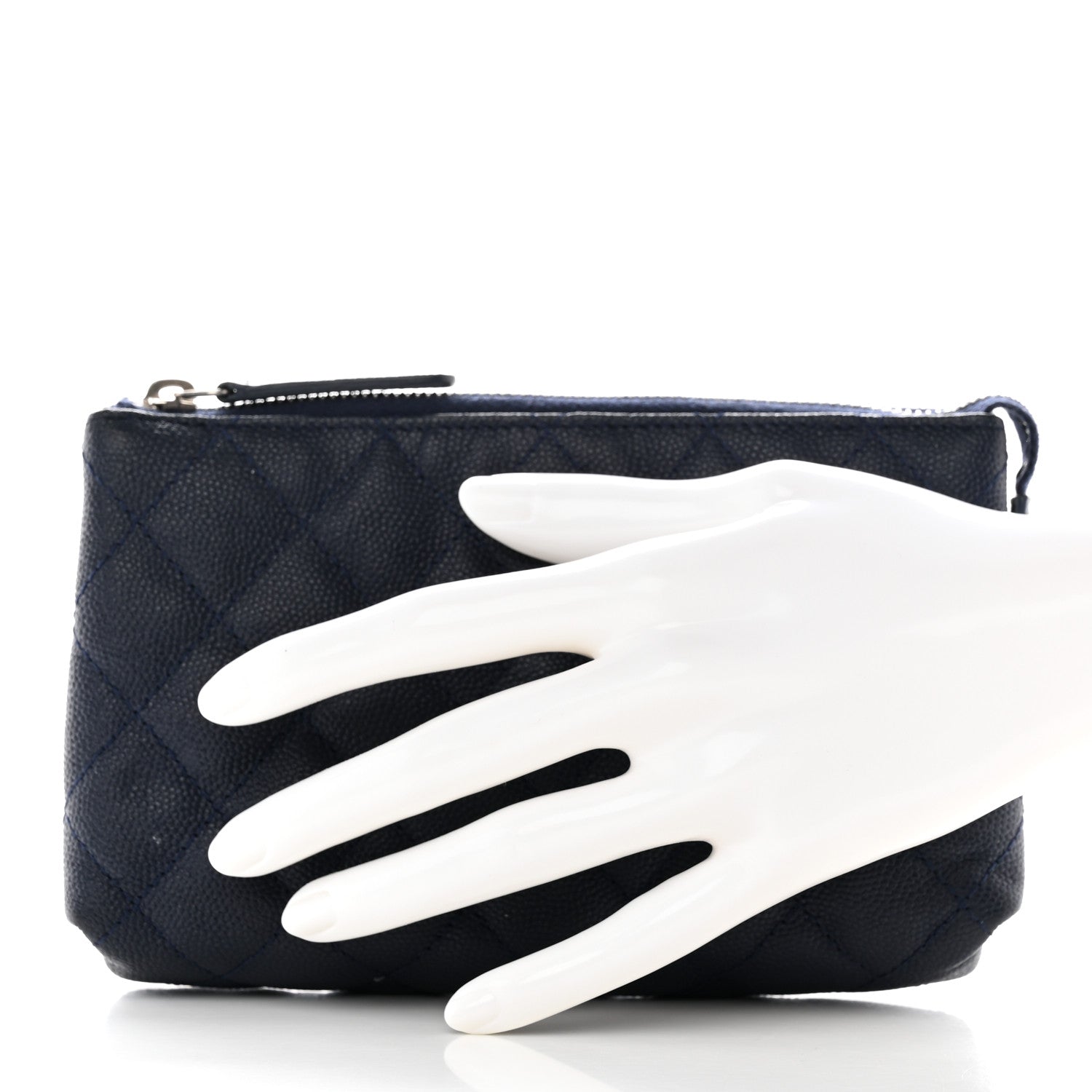 Chanel Caviar Quilted Small Pouch Navy 2 of 13