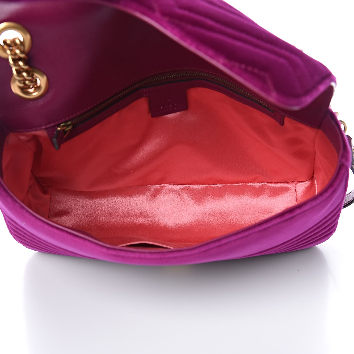 Gucci Velvet Matelasse Medium GG Marmont Shoulder Bag Fuchsia Violet Cyclamen 5 of 13