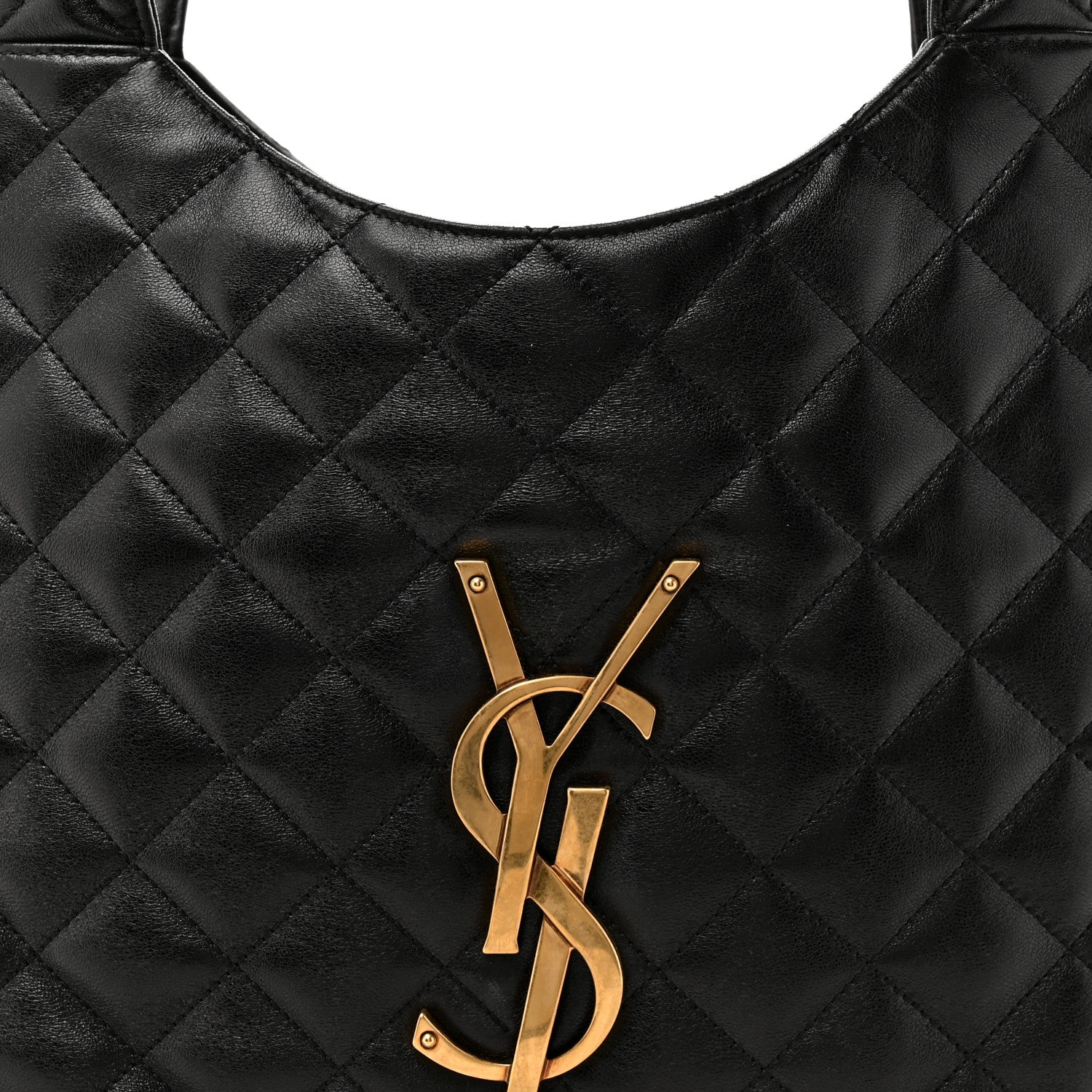 Saint Laurent Lambskin Quilted Medium Icare Shopping Tote Black 9 of 11