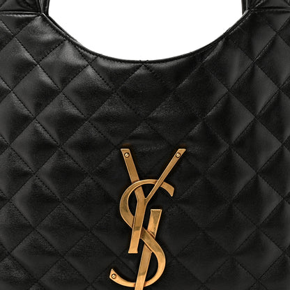 Saint Laurent Lambskin Quilted Medium Icare Shopping Tote Black 9 of 11