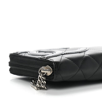 Chanel Calfskin Quilted Cambon Large Gusset Zip Around Wallet Black 9 of 10