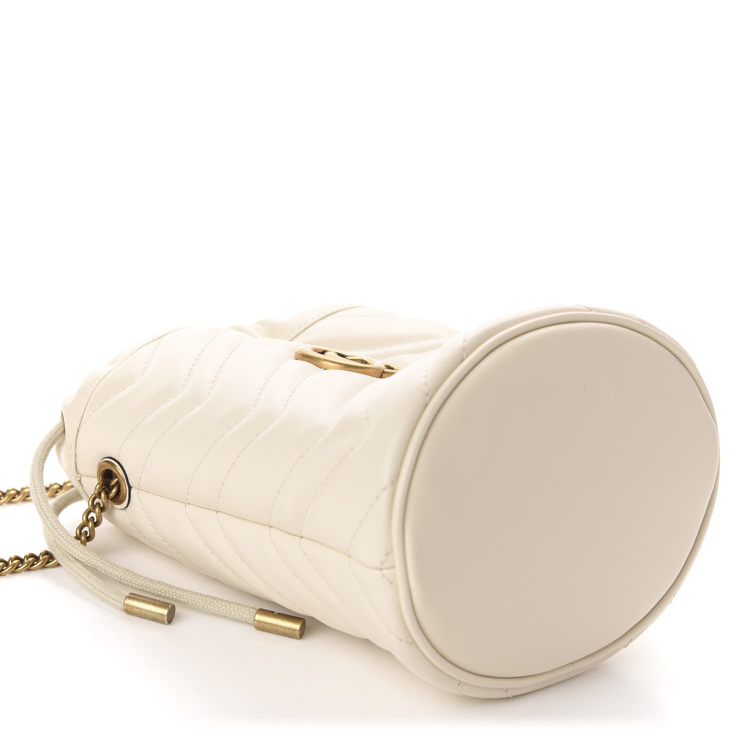 Gucci Calfskin Matelasse Mini GG Marmont 2.0 Bucket Bag White 4 of 11